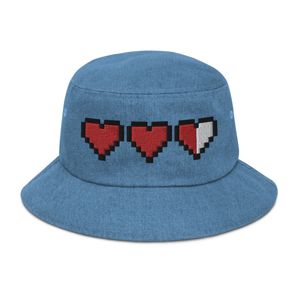 Pixel Hearts Bucket Hat - Etsy Denmark