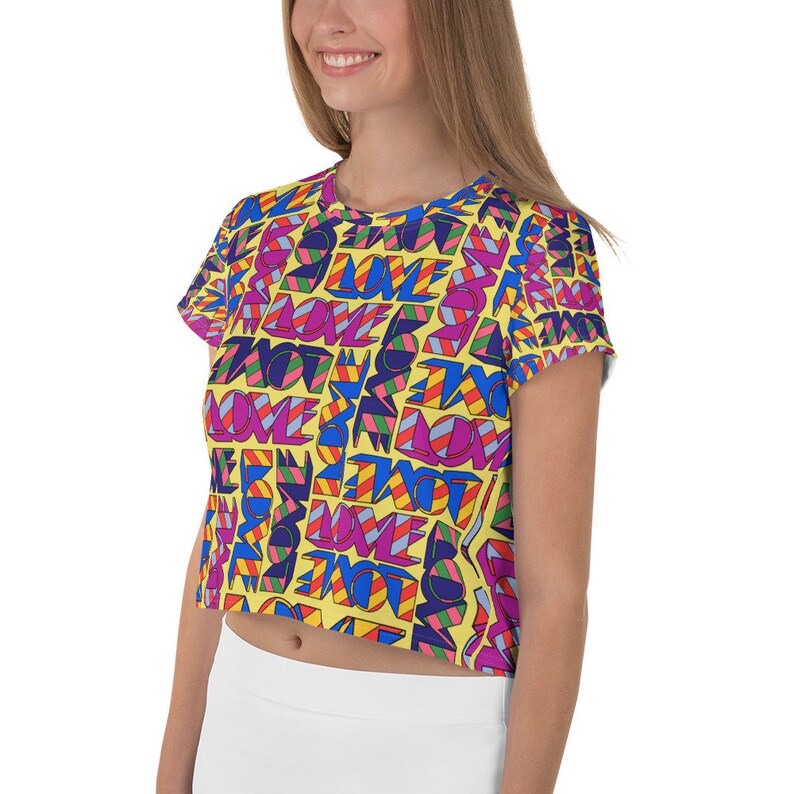 LOVE stacked all-over crop top