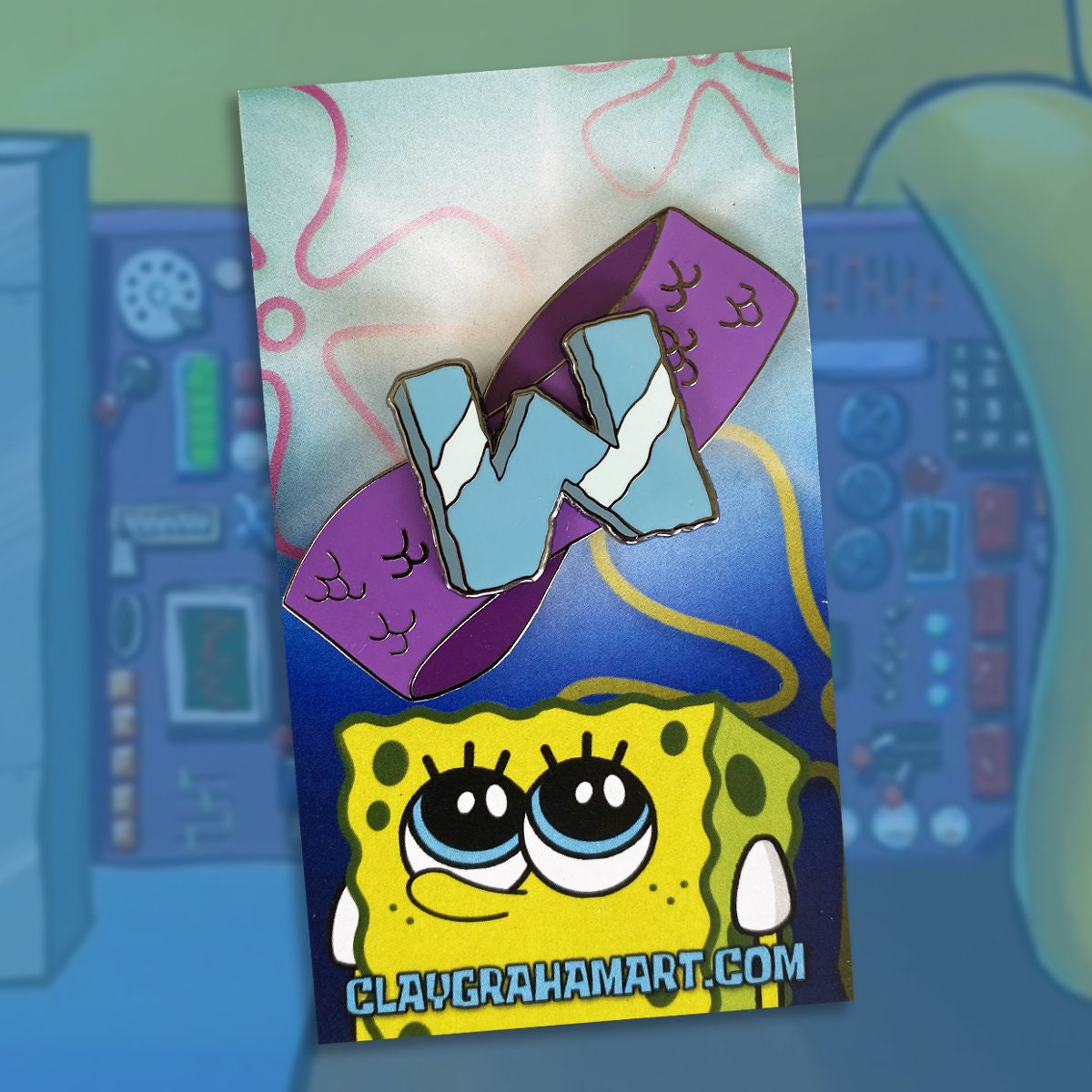 Set to Wumbo 2&quot; Hard Enamel Pin w/ spinning &quot;M&quot;