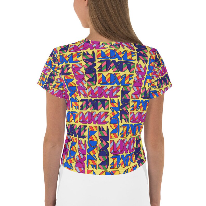 LOVE stacked all-over crop top