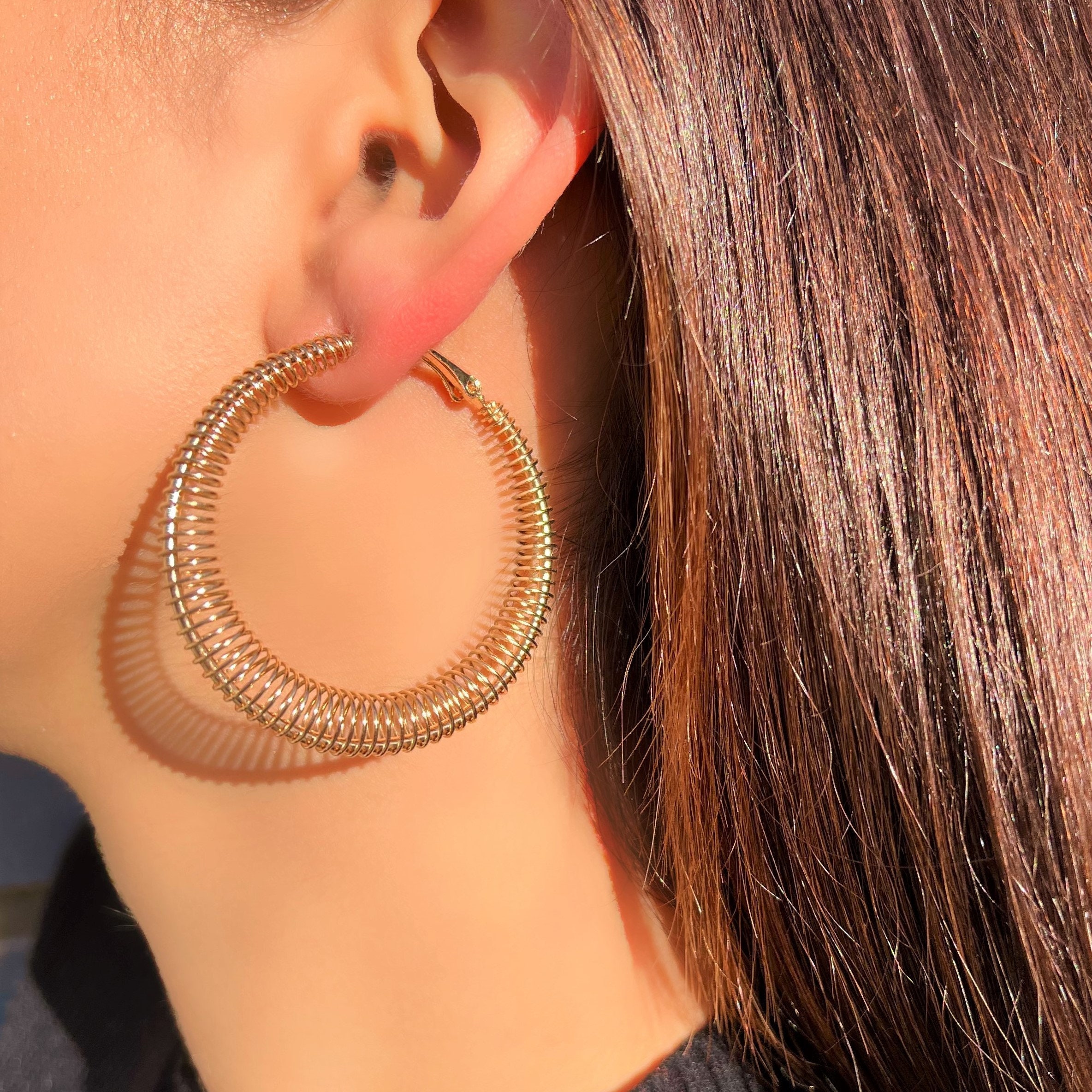 Spring outlet hoop earrings