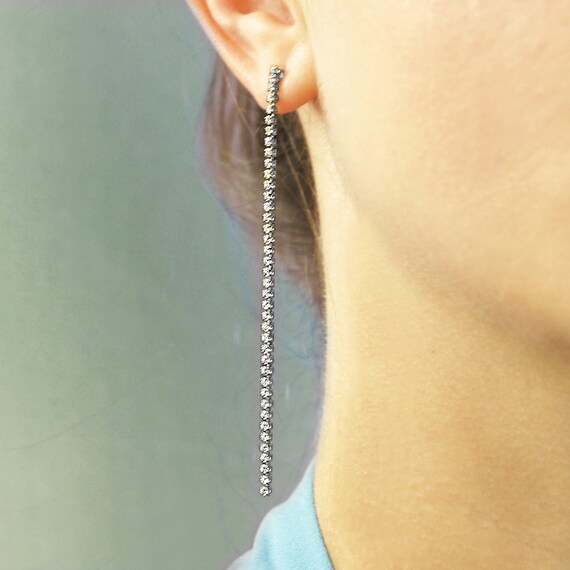 Silver Statement Chain Drop Earrings