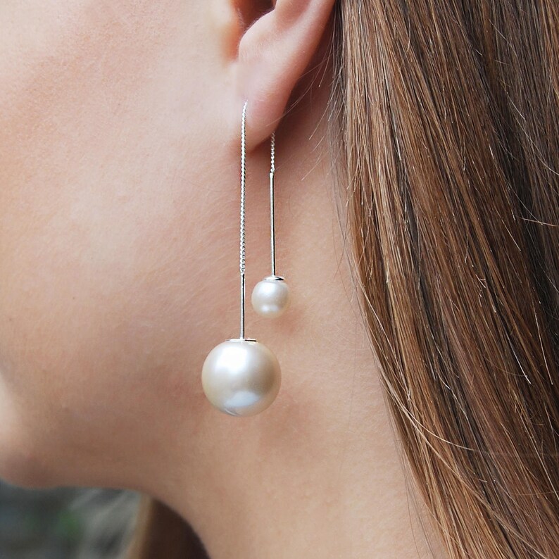 Drop Earrings Silver Earrings Threader Earrings Birthday Etsy