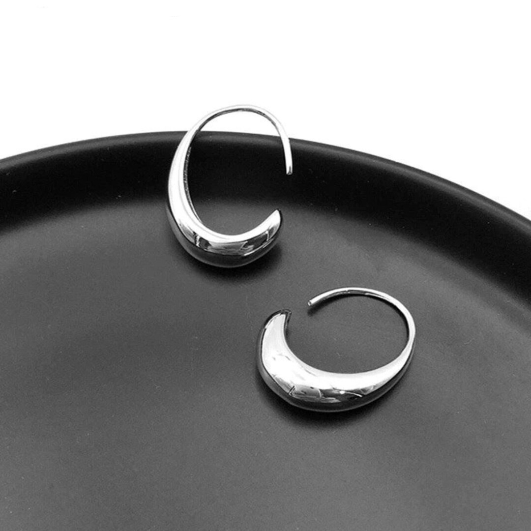 Silver Teardrop Hoop Earrings Small Silver Hoop Earrings Etsy UK