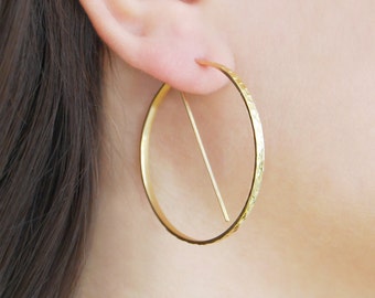 Large Gold Hoops, Earrings Under 20, Modern Earrings, Minimal Hoops, Hoop Earrings, Unusual Hoop Earrings, Geometric Hoops