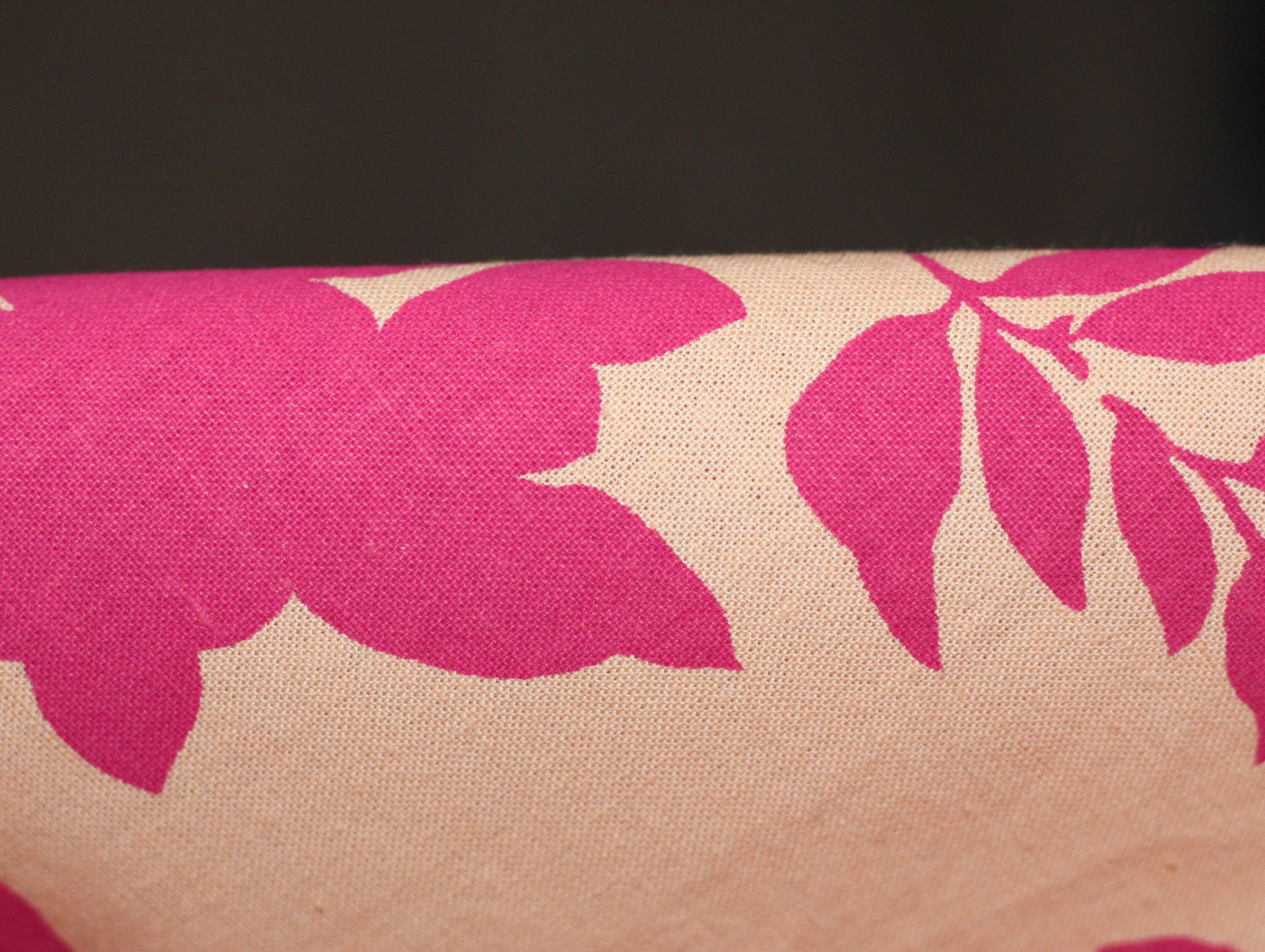 Vintage Linen Cotton Light Yellow Pink Flower Print Knee Length Skirt ...