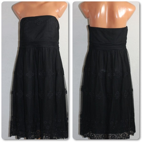 Black Sheer Lace off the Shoulder Fit and Flare Dress Size M/L