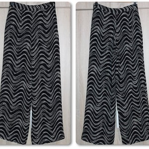 Black and White Thin Viscose Summer Pants Culotte Pantskirt Size S