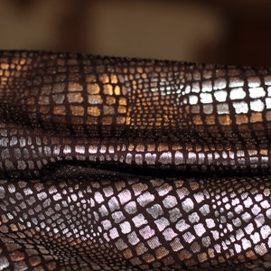 Sliver Snake Skin Pattern Black Silver Snake Skin Print Shiny Fitting Skinny Top Blouse Size S/M ...
