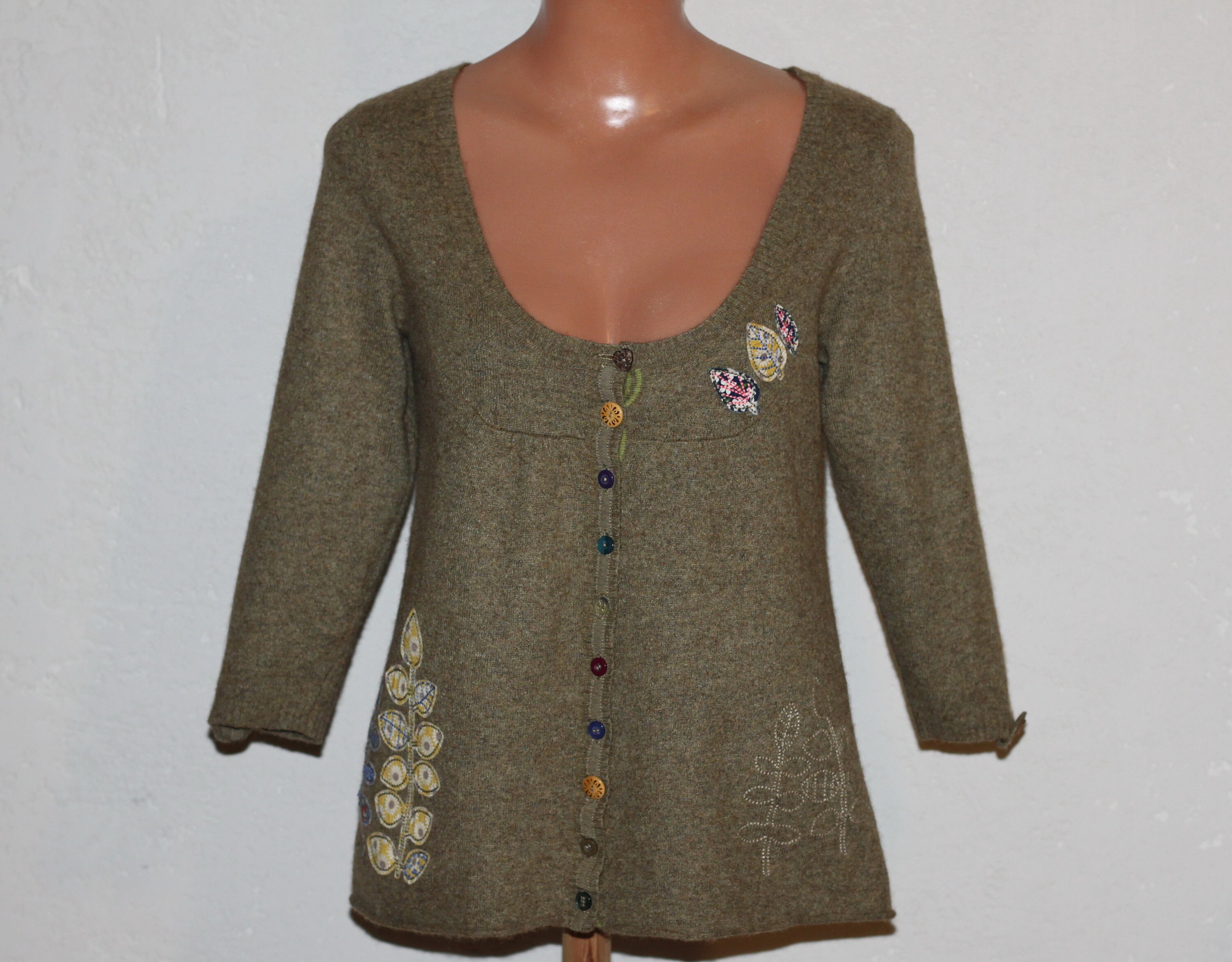 Khaki Cardigan - Etsy