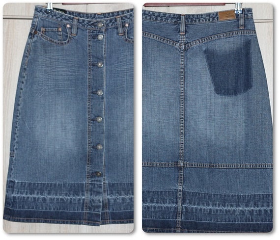 A-Line Contrast Stitching Denim Skirt for Ladies – Jeans4you.shop