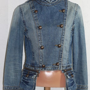 Vintage Blue Short Denim Jacket With Hip Pockets Size XS - Etsy