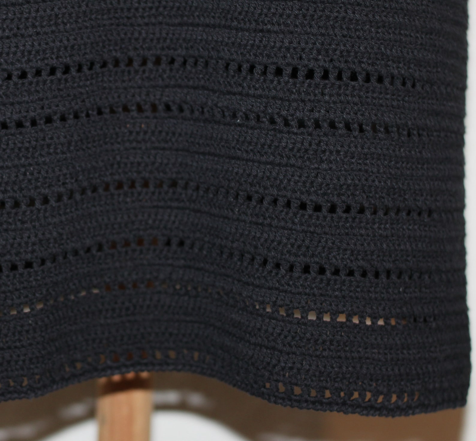 Rosie Cotton Crochet Backless Plunge Neck Party Dress in Black