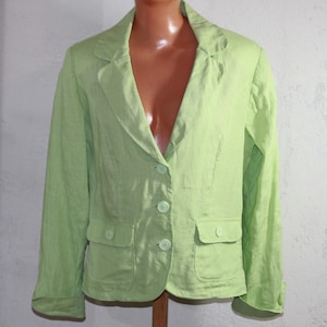 Steilmann Light Green Linen Blazer with Pockets Size M/L