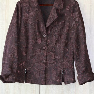 Vintage Jacket Women Brown Blazer Size S/M