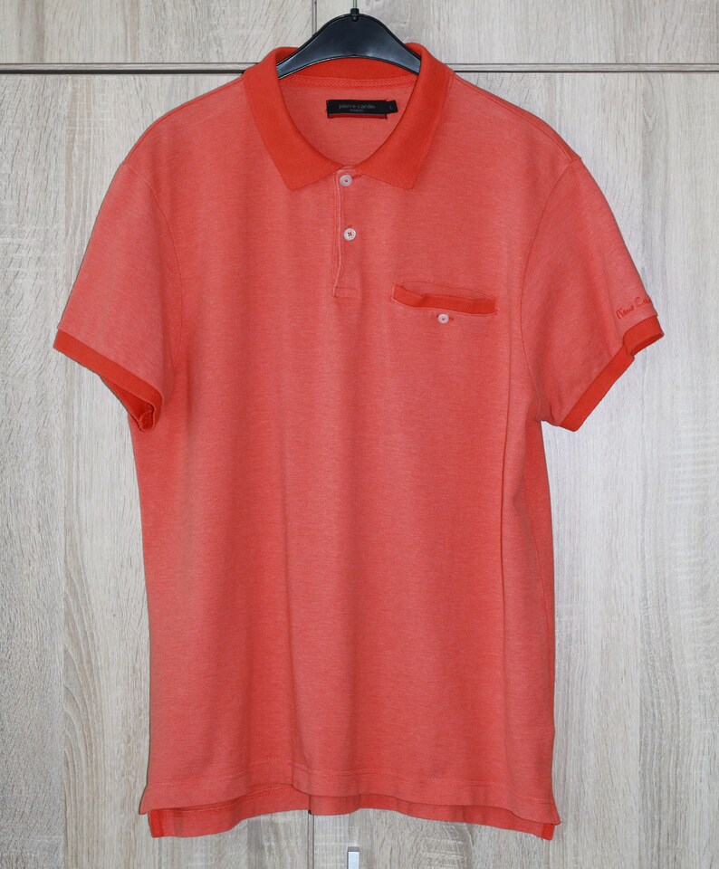 Vintage Pierre Cardin Polo Shirt Coral Red Short Sleeve Size L - Etsy