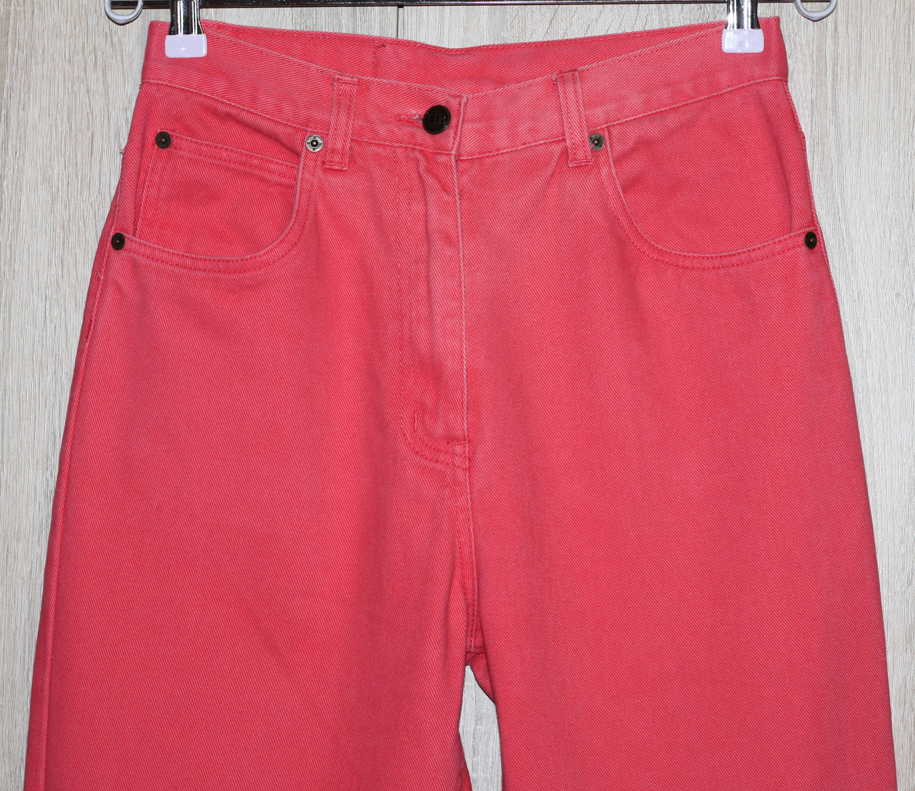 Mackays Jeans Vintage Mom Jeans 3/4 Pants High Waisted Coral - Etsy