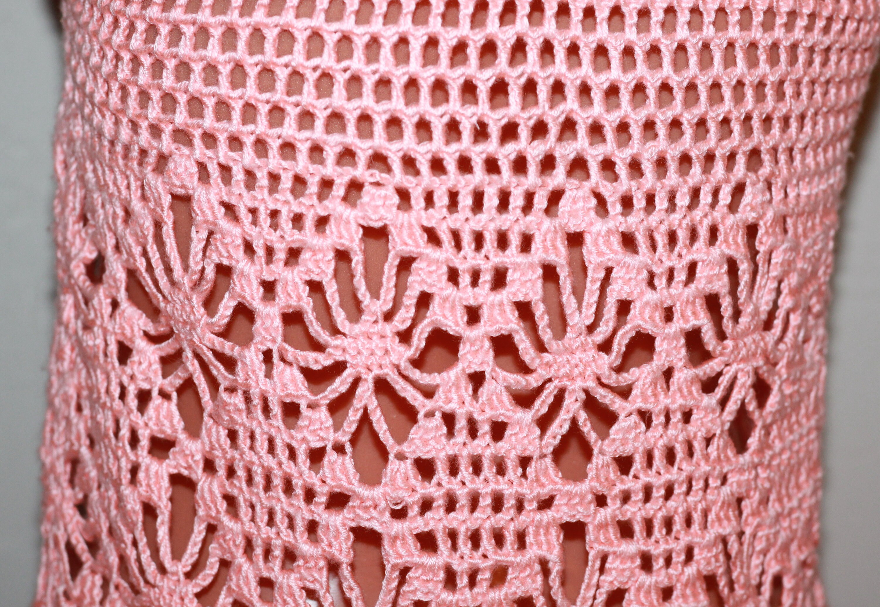 トップス antique coral pink crochet cover top Vintage Coral Pink Crochet Top Tunic With Fringe Size XS - Etsy