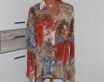 Viscose Blouse with Leopard Print Size L/XL