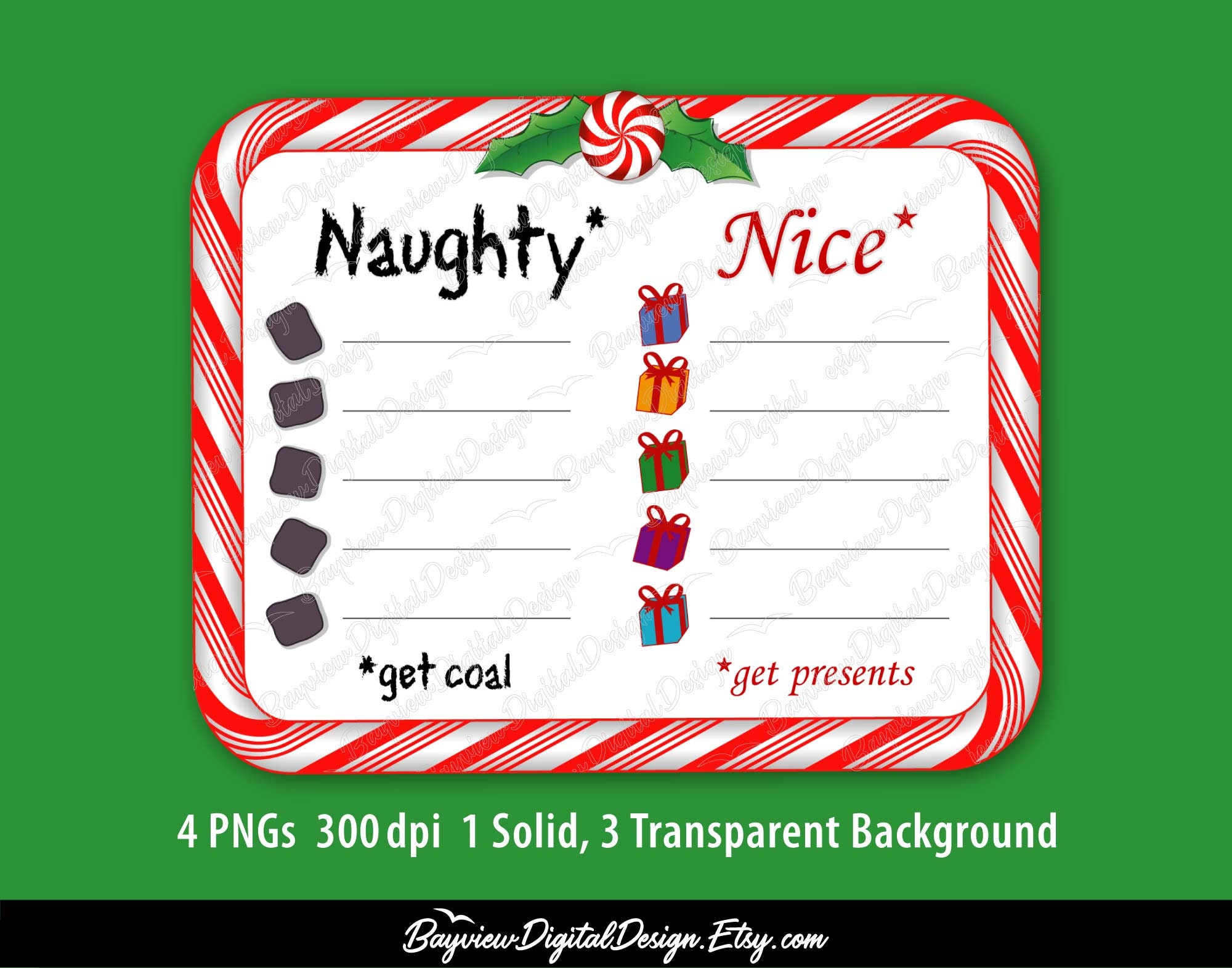 Naughty or Nice Checklist Clip Art Office Party Printable - Etsy