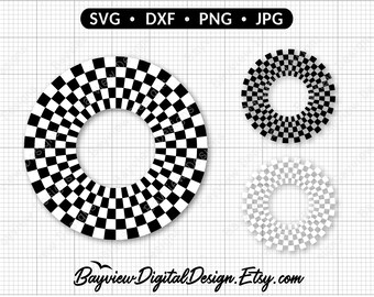Check racing Clip art, Checkered border CUT file, Check Circle Frame SVG, Checkerboard print, Racing sticker, Check racing LOGO, Laser svg
