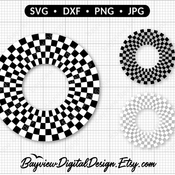 Check racing Clip art, Checkered border CUT file, Check Circle Frame SVG, Checkerboard print, Racing sticker, Check racing LOGO, Laser svg