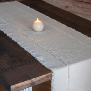 Rustic farmhouse table runner | Farmhouse Dining Decor  | cream color