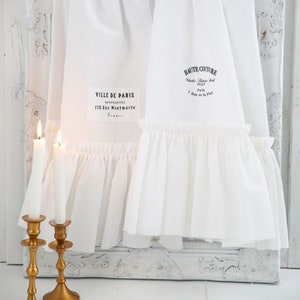 French label kitchen towel with ruffle|french country decor