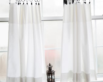 White curtains|stripedcurtains|boho curtains|1 PANEL|kitchen bathroom curtains