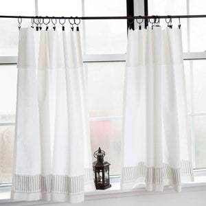 White curtains|stripedcurtains|boho curtains|1 PANEL|kitchen bathroom curtains