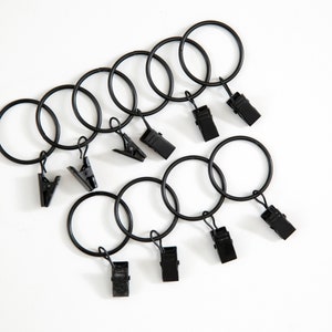 Curtain clips with rings black