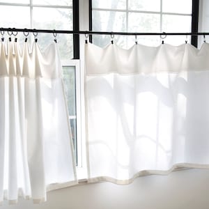 White curtains|Farmhouse curtains frayed edge|Drop cloth style|Small boho curtains|1 panel