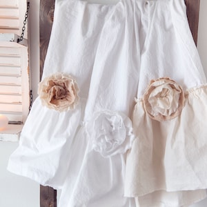 Ruffled Kitchen Towel with Handmade Fabric Rose – Mother’s Day Gift – Cottagecore, Shabby Chic Decor