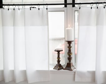 White curtains|Farmhouse curtains |Drop cloth style|Small boho curtains|1 panel