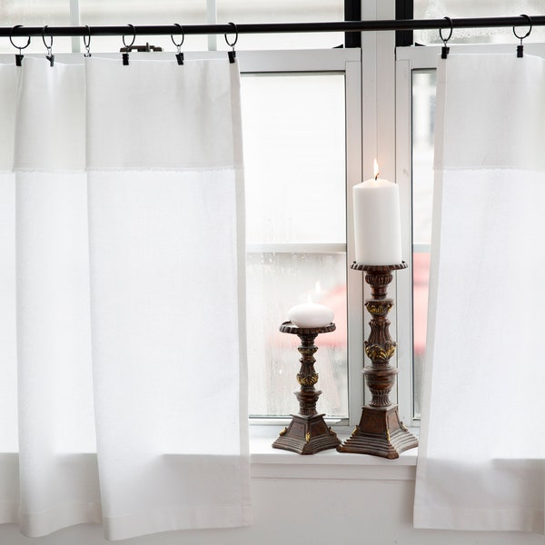 White curtains|Farmhouse curtains |Drop cloth style|Small boho curtains|1 panel