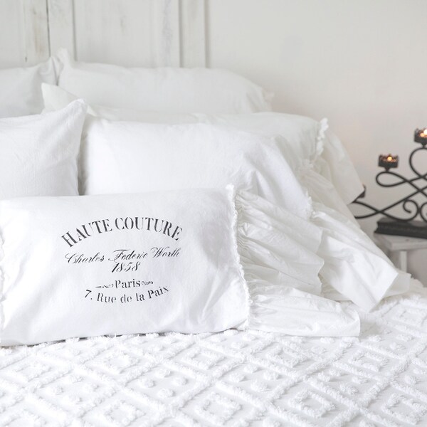 French Script Pillow Etsy