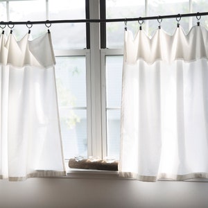White Curtainsfarmhouse Curtains Frayed Edgedrop Cloth Stylesmall Boho ...