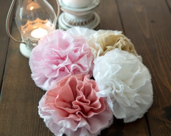 Fabric cabbage rose|fabric flower|shabby chic flower