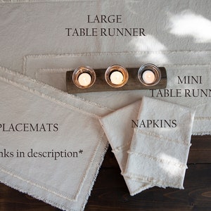 Rustic table runnerfrayed edgessmall handmade farmhouse table runnergift for her image 9