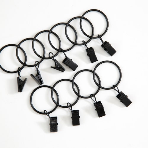 Cafe Curtain Rings Linen Cafe Curtain Rings Black Metal Etsy