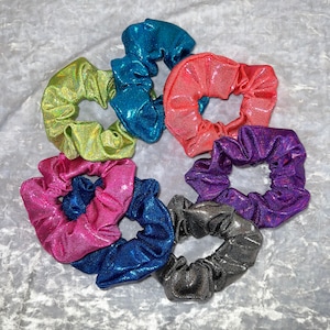 Shiny Mystique Scrunchies - One Large or Pigtail Pair