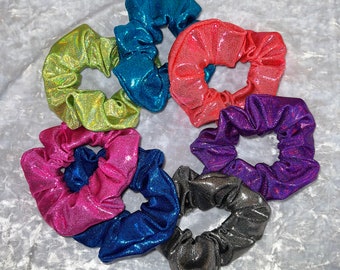 Shiny Mystique Scrunchies - One Large or Pigtail Pair