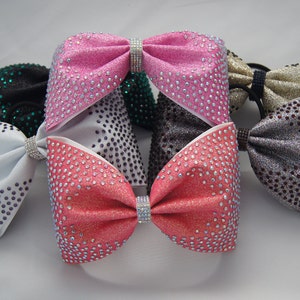 Super Loop 10 Tailless Rhinestone Cheer Bows