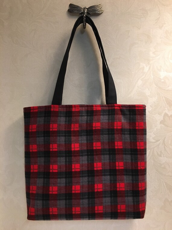 flannel tote bag