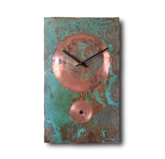 Patina copper clock Wall clock Home decor Original clock Etsy