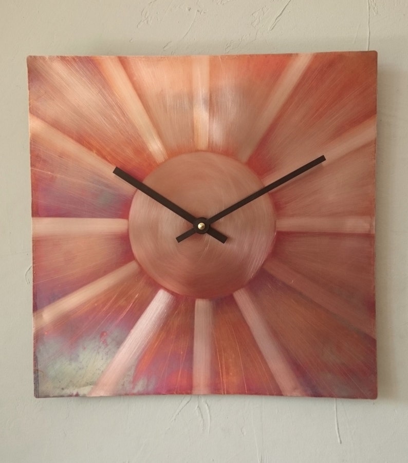 Wall Clock Copper Clock Design Clock Hand Made Clock Etsy