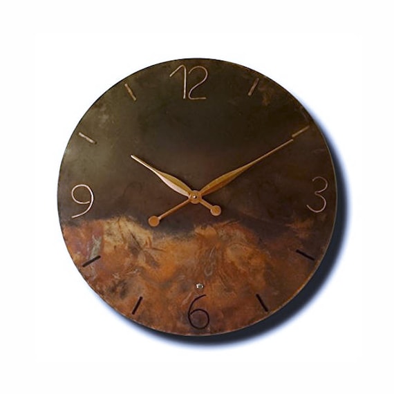 Grosse Kupfer Uhr Ubergrosse Uhr Design Uhr Wanduhr Etsy