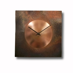 clock Hammered clock Handmade clock Engraving clock rustic clock Original clock clocks Wall clock Home decor Pure copper clock