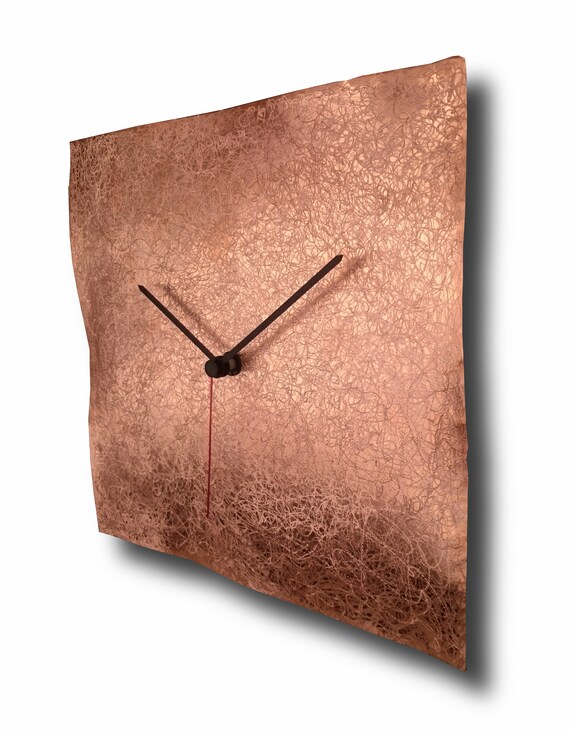 clock Hammered clock Handmade clock Engraving clock rustic clock Original clock clocks Wall clock Home decor Pure copper clock