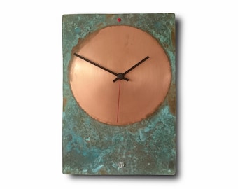 clock Hammered clock Handmade clock Engraving clock rustic clock Original clock clocks Wall clock Home decor Pure copper clock